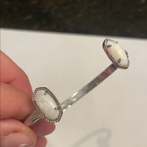 Kendra Scott Elegant Silver and White Stone Bracelet